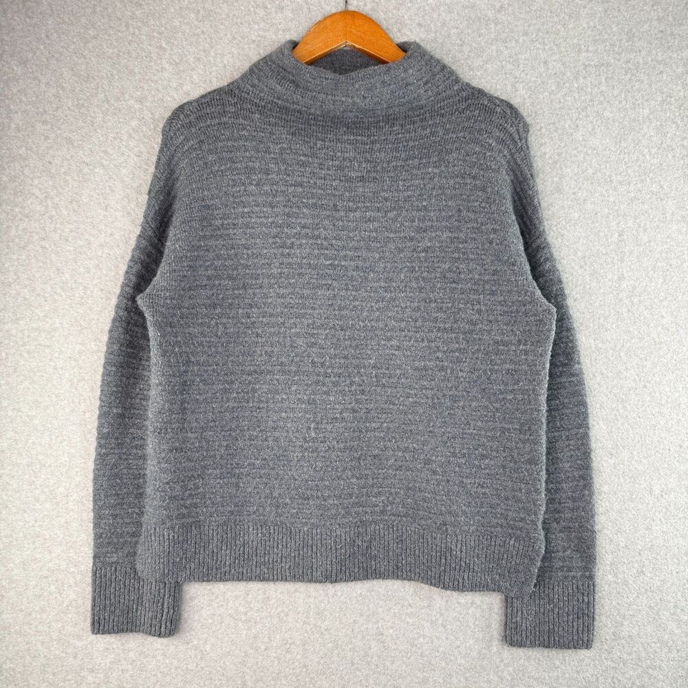 Madewell Belmont Mockneck Blue Pullover Sweater Cozy Slouchy Size S Preppy